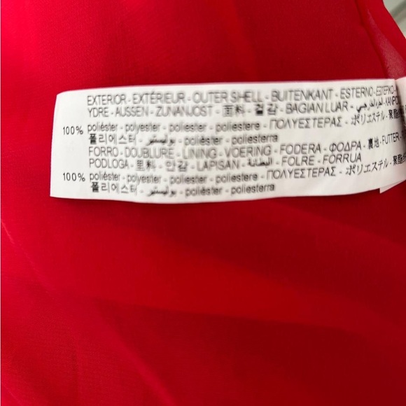 Zara Red Floral Satin Effect Halter Neck Tie Back midi dress - Picture 9 of 11